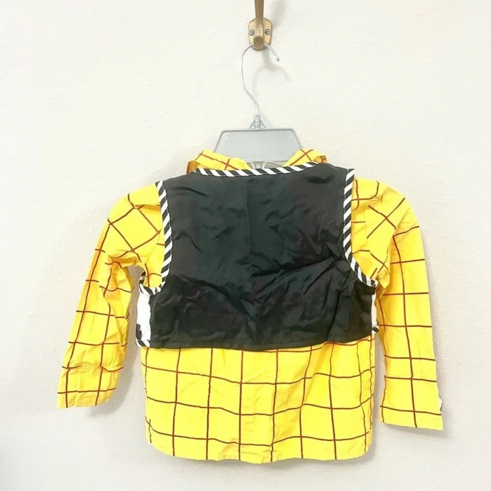 Disney Yellow Plaid Cowboy Sheriff Costume with Brown Hat & Red Bandana - Picture 4 of 4